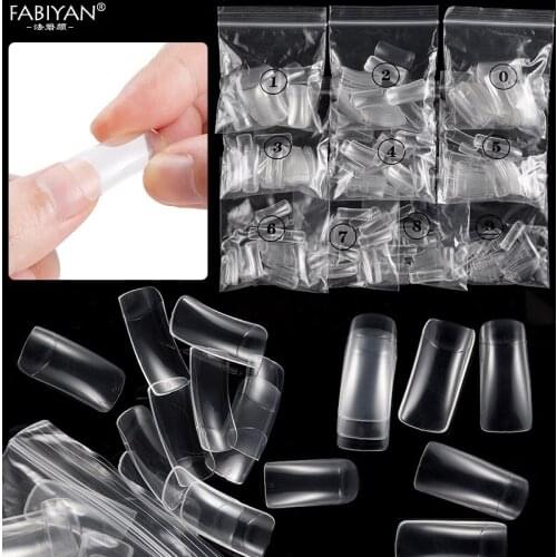 Manicure Tool Nails Half Cover Acrylic 10 Different Sizes False Tips Artificial 100/500Pcs