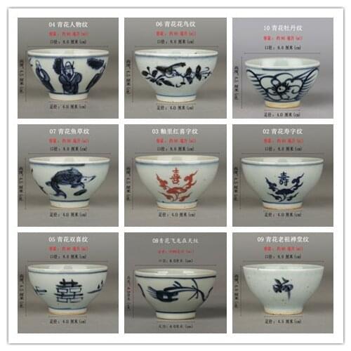 Ceramic antique blue-and-white porcelain tea cup ceramic sample Kung Fu host small drinking