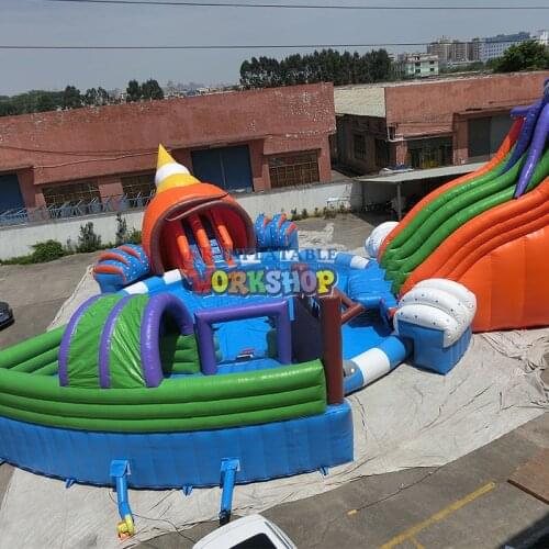 KK Inflatable Inground Land Water Park For Saudi Arabic Beach Project