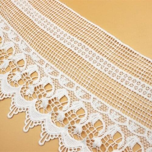 Thick Cotton Thread Delicate Water-soulble Embroidered Lace Trim DIY Lace Fabric Clothes Accessories 15cm 3Yds/lot