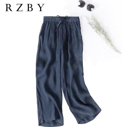 Summer Comfortable Cropped Ladies Pants Thin Section Sports Multi Color Home Trousers Loose Beach Pantalones De Mujer RZBY284