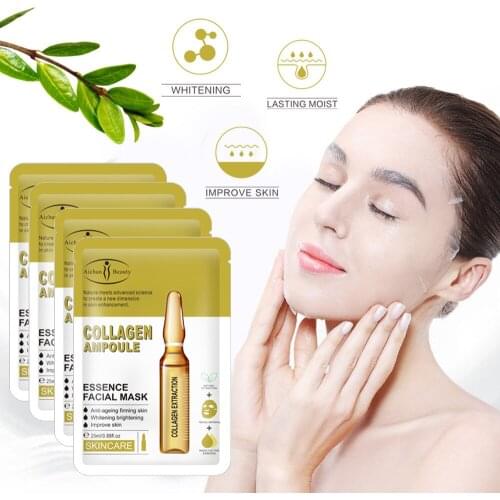 10pcs Collagen Essence Mask Moisturizing Oil Control Repair Dark Skin Mask Removing Fine Lines Brightening Skin Facial care Mask