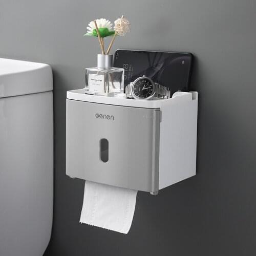 Wall Mounted Tissue Case Bathroom Toilet Paper Holder Tissue Box Bathroom Shelf Roll Paper Storage Box