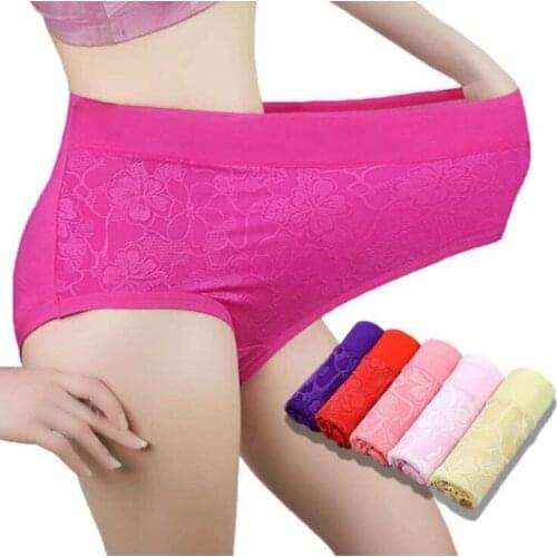 Underwear for women Panties Womens Soft Stretchy Plus Size Ladies Female Brief Plus Size High Waist Modal Cotton ladies pan