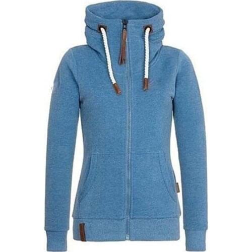 Spring Autumn New Women Solid Color Hooded Coat Female Casual Long-Sleeved Oversized Sweatshirt 2021 Ladies Zip-Up Top