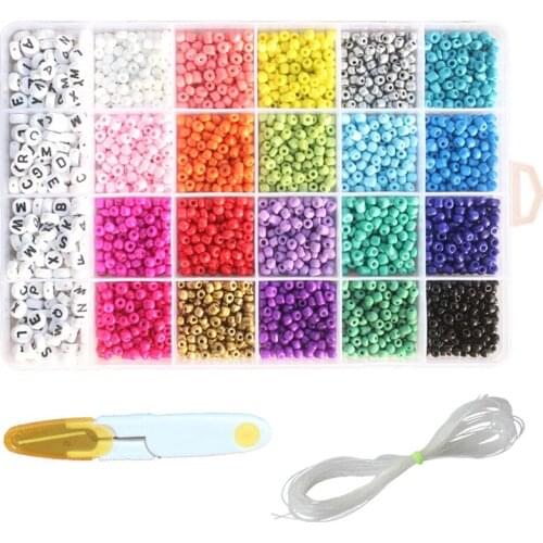 4mm Charm Beads Glass Seed Bead Box Set Round Beads for DIY Bracelet Necklace Jewelry Making Accessories 20 Colors