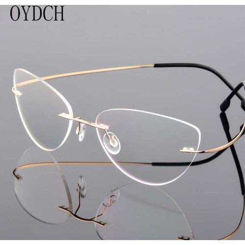 OYDCH Frameless radiation-proof reading glasses for men and women universal anti blue-ray light diopter-proof glasses