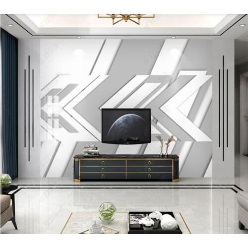 Custom papel parede simple gray and white solid geometric for living room bedroom sofa background wall decoration wallpaper
