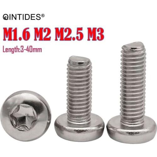 QINTIDES M2-M4 Hexalobular Socket Pan Head Screws Six-Lobe Screw 304 Stainless Steel Screws