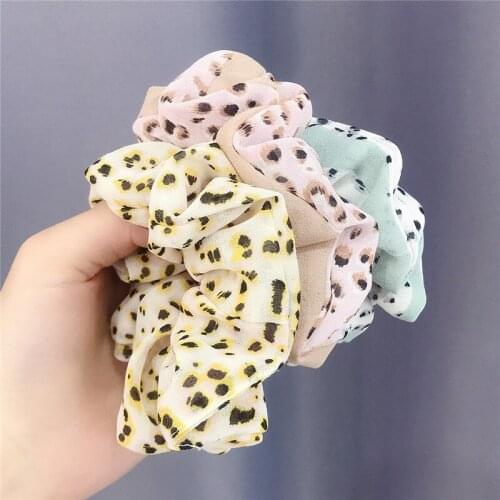 Free ship Women Elastic Hair Ring Dark Leopard Rubber Bands Hair Bands Girls Sweet Solid Color Hair Accessories Ponytail Holder