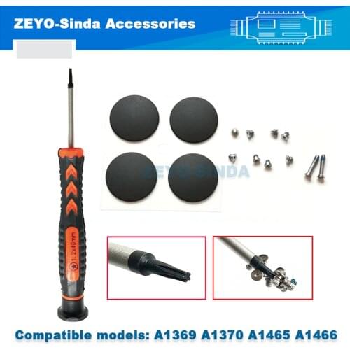 NEW For Apple Laptop Macbook Air A1369 A1370 A1465 A1466 Rubber Feet Foot Pad Bottom With Screws Screwdriver Hot