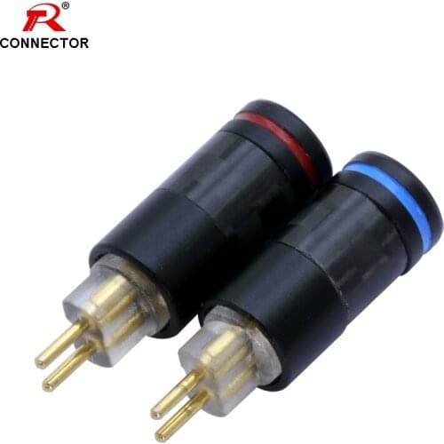 2pcs MMCX Pin Plugs for Westone UM3X W4R UE18, 0.78mm pins, Black Carbon Fiber shell, MMCX Earphone Pin Plug Connector