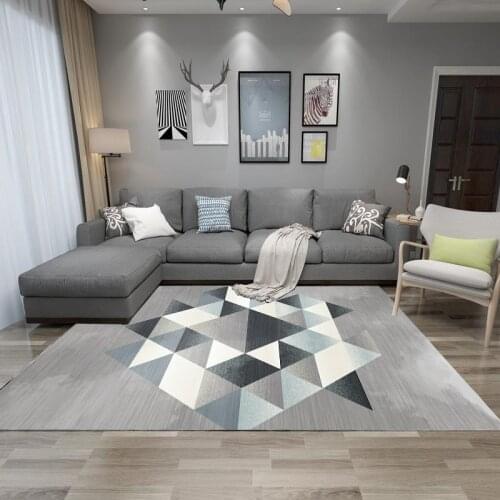 Scandinavian Minimalist Geometric Pattern Printing Carpet Living Room Teapoy Table Sofa Mat Bedroom Decoration Anti-slip Carpet