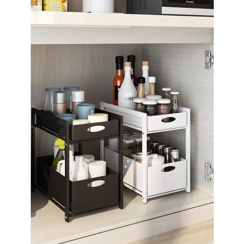 Strong load-bearing kitchen storage rack baking varnish craft floor type table top pull type household complete collection stora