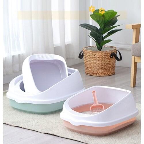 Pet Toilet Bedpan Anti Splash Cats Litter Box Dog Cat Tray with Scoop Kitten Dog Clean Toilette Home Plastic Sand Box Supplies