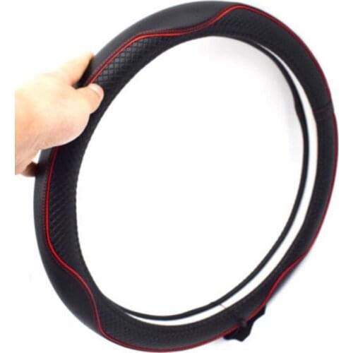 Universal 15" Car Leather Steering Wheel Cover Breathable An-ti Slip Grip Pretty