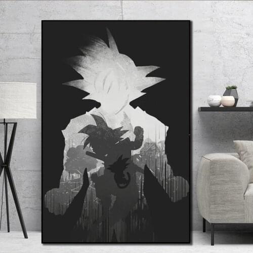 Japan Anime Black White Art Canvas Print Painting Wall Picture Living Room Home Decoration Poster
