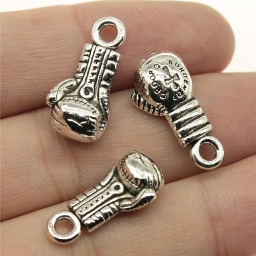 10pcs Charms Boxing Glove Fist 22x11x7mm Antique Making Pendant Fit Vintage Tibetan Silver Color DIY Handmade Jewelry