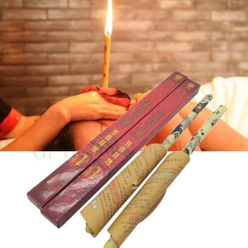 10Pcs Hopi Ear Cleaning Ear Wax Candle Fragrance Ear Candle Straight Style Cylinder Indiana Fragrance Candling Carton Packag