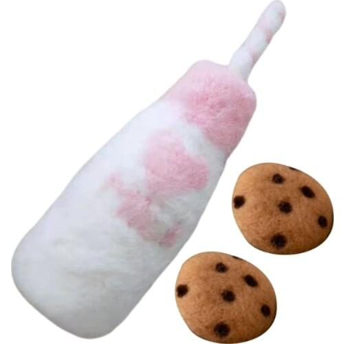 2021 New DIY Baby Wool Felt Milk Bottle+Cookies Decorations Newborn Photography Props Set