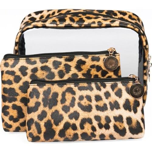 3PCS Fashion PVC Transparent Cosmetic Bag Clear Splash-Proof Portable Cosmetic Bag Toiletry Bag For Women Ladies