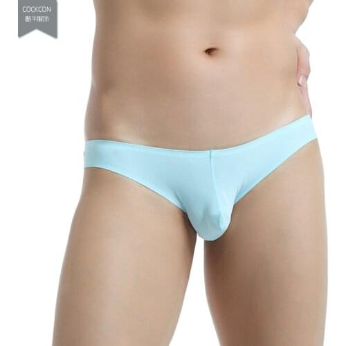 4pcs/lot New a type seamless mens briefs triangular low-waist ultra-thin breathable briefs viscose underwear 7 colors