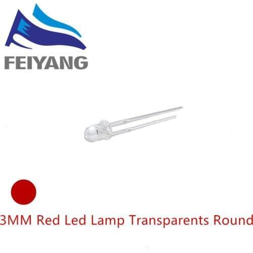 5Colors x20pcs =100pcs F3 Ultra Bright 3MM Round Water Clear Green/Yellow/Blue/White/Red LED Light Lamp Emitting Diode Dides Kit