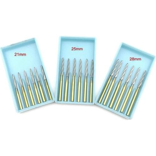 6Pcs Dental Carbide Bur Surgical Endodontic Tungsten Bone Cutters Drill Bit Endo-Z High Speed Dental Tools 21/25/28mm Optional