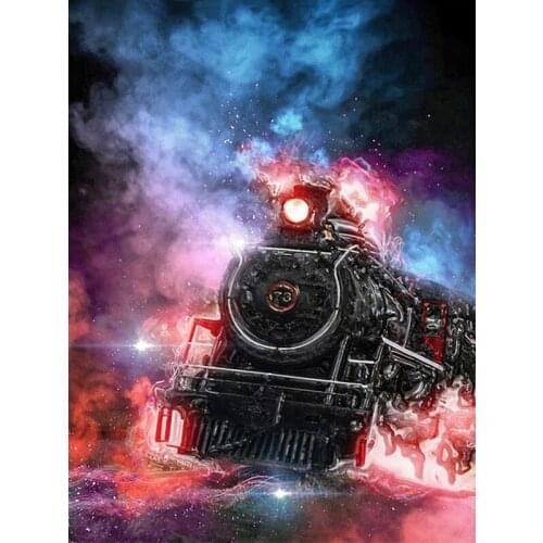 Smog Diamond Painting Train 5d DIY Full Drill Diamond Embroidery Dream Photo Cross-stitch Rhinestone Mosaic Home Decor