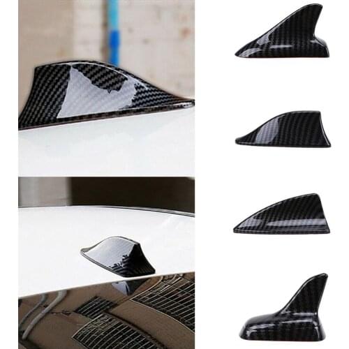 Universal Car Decorative Antenna Stylish Carbon Fiber Car Vehicle Roof Shark Fin Antenna Aerial Auto Decoration Car Accessories