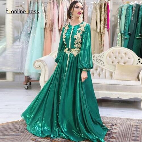 Bbonlinedress Green Moroccan Caftan Dress 2020 Fashion Long Evening Formal Gowns abendkleider Women Party Wear robe de soiree