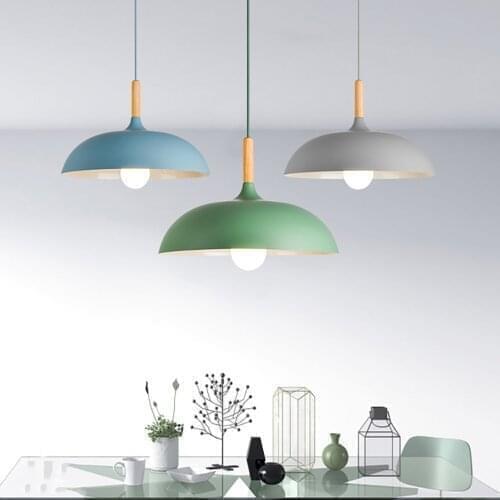Nordic Big Pendant Lighting Morden Lamp Blue Yellow Bulb and Height Adjustable Green Warm Color