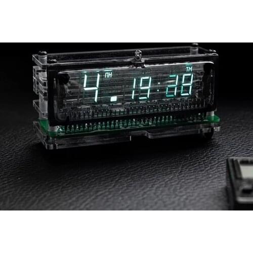 VFD clock display DS3231 time digital LED desktop clock transparent display TPYE C power supply temperature compensation