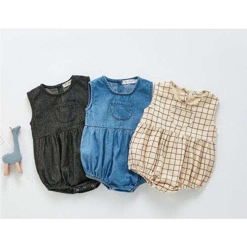 Baby Romper Summer Denim Baby Clothes Newborn Baby Jumpsuit Boys Girls Romper Playsuit Infant Toddler Romper Boys Outfit Overall