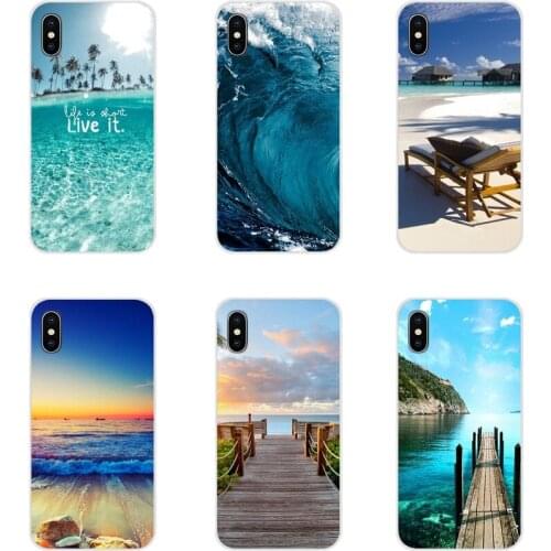 For LG G3 G4 Mini G5 G6 G7 Q6 Q7 Q8 Q9 V10 V20 V30 X Power 2 3 K10 K4 K8 2017 The Sea Waves Beach spray ocean island Design Case