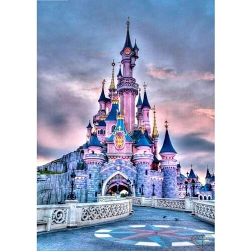 GELANYOUPIN Diamond Painting Cross Stitch Castle Scenery Full Round Diamond Mosaic Russia Style 5D Diamond Embroidery Home Decor