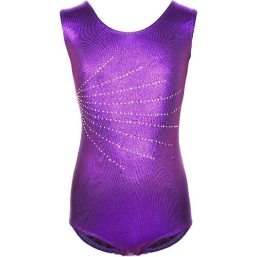 Gymnastics leotard tank metallic dance leotard rhinestone for girls rave leotards crystal ballet leotard gymnastic swimsuit