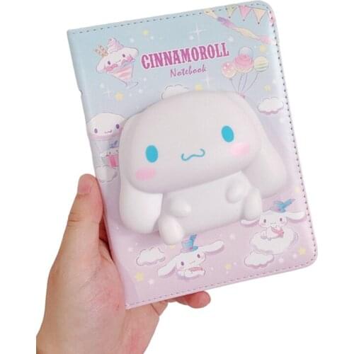 Kawaii Sanrio Cinnamoroll Notebook A5 Size Slow Rebound Simulation Anti Stress Squishy Cute Decompression Vent Fidget Toys