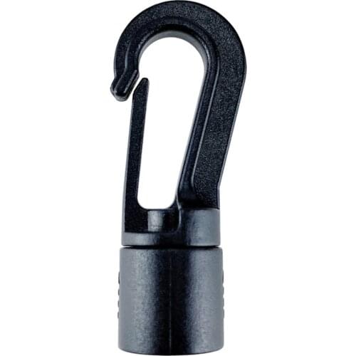Black Plastic Bungee Cord End Hooks Fits 1/4inch Diameter Straps