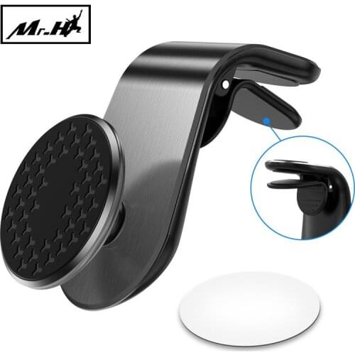 Magnetic Car Phone Holder GPS Mount Holder Air Vent Clip 360 Metal Magnet Phone Stand For iPhone 12 11 pro Huawei Xiaomi