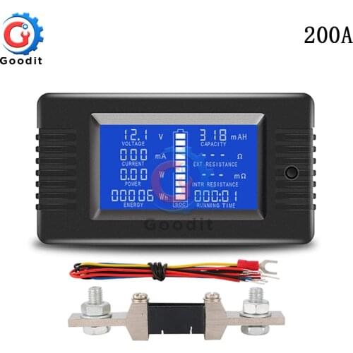 PZEM-015 200A Car Battery Capacity Tester Power Energy Impedance Resistance Ammeter Multifunction Voltmeter Energy Meter shunt