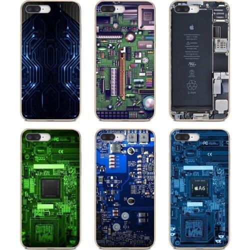 Soft Case Covers computer-battery-phone-Circuit-Board For Samsung Galaxy S7 S8 S9 S10E S20 FE Note 10 20 Edge Lite Plus Ultra