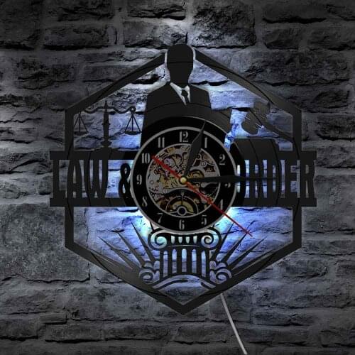 Attorney Wall Clock Lawyer Vinyl Record Wall Clock Scales of Justice Lawyer Office Courtroom Decor Law Order Pass the Bar Gift