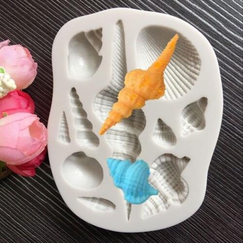 New Conch Shell Silicone Mould Fondant cake mould decoration tool Chocolate Biscuits Candy Clay Tools