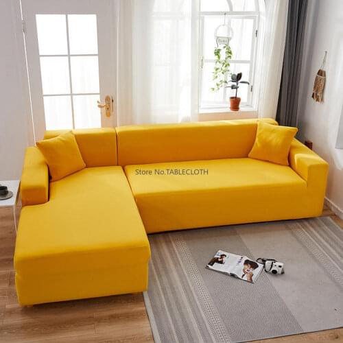 Solid color elastic spandex slipcovers couch cover stretch sofa towel corner sofa covers for living room