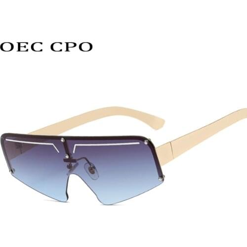 OEC CPO Men Vintage Gradient Sunglasses Classic Brand Sun glassesOne Piece Flat Top Driving Shades For Men/Wome UV400 O342 очки