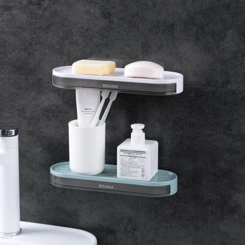Punch-free Hanging Soap Holder Drawer Type Wall Mount Drain Storage Shelf Bathroom Shampoo Shower Toiletries Organizer Rack