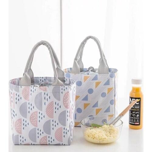 Portable Lunch Bag New Thermal Insulated Lunch Box Tote Cooler Handbag Bento Pouch Dinner Container School Food Storage Bags