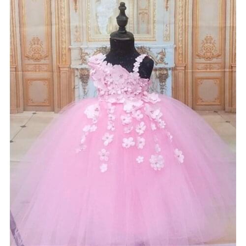 Pink Puffy Baby Girls Dress Newborn Princess first 1st Year Birthday Dress Easter Carnival Costume Infant Party Gowns