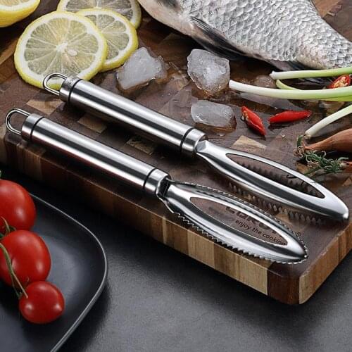 Manual Fish Scraping Kitchen Tools 304 Stainless Steel Fish Scaler Remover Manual Scraping Fish Scales Fish Knife